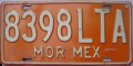 Nummernschilder / Kfz-Kennzeichen Mexiko 1990 1990er Morelos