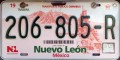 Nummernschilder / Kfz-Kennzeichen Mexiko 2008 2000er Nuevo Leon