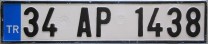 Nummernschilder / Kfz-Kennzeichen Türkei 1996 1990er