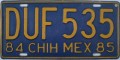 Nummernschilder / Kfz-Kennzeichen Mexiko 1984 1980er Chihuahua