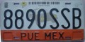 Nummernschilder / Kfz-Kennzeichen Mexiko 1998 1990er Puebla Taxi