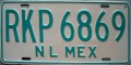 Nummernschilder / Kfz-Kennzeichen Mexiko 1992 1990er Nuevo Leon
