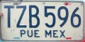 Nummernschilder / Kfz-Kennzeichen Mexiko 1990 1990er Puebla