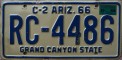 Nummernschilder / Kfz-Kennzeichen USA 1966 1960er Arizona AZ