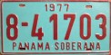 Nummernschilder / Kfz-Kennzeichen Panama 1977 1970er