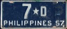 Nummernschilder / Kfz-Kennzeichen Philippinen 1957 1950er