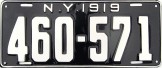 Nummernschilder / Kfz-Kennzeichen USA 1919 1910er New York NY