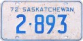 Nummernschilder / Kfz-Kennzeichen Kanada 1972 1970er Saskatchewan