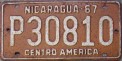 Nummernschilder / Kfz-Kennzeichen Nicaragua 1967 1960er