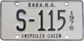Nummernschilder / Kfz-Kennzeichen Niederländische Antillen 1976 1970er Saba