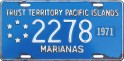 Nummernschilder / Kfz-Kennzeichen Nördliche Marianen 1969 1960er Mariana USA