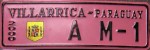 Nummernschilder / Kfz-Kennzeichen Paraguay 2000 2000er Villarrica