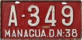 Nummernschilder / Kfz-Kennzeichen Nicaragua 1938 1930er