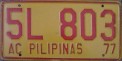Nummernschilder / Kfz-Kennzeichen Philippinen 1977 1970er