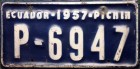 Nummernschilder / Kfz-Kennzeichen Ecuador 1957 1950er