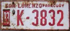 Nummernschilder / Kfz-Kennzeichen Paraguay 1983 1980er San Lorenzo