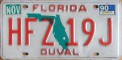 Nummernschilder / Kfz-Kennzeichen USA 1986 1980er Florida FL