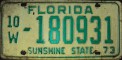 Nummernschilder / Kfz-Kennzeichen USA 1973 1970er Florida FL