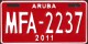 Nummernschilder / Kfz-Kennzeichen Aruba 2011 2010er Aruba