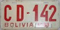 Nummernschilder / Kfz-Kennzeichen Bolivien 1987 1980er CD