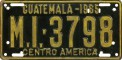 Nummernschilder / Kfz-Kennzeichen Guatemala 1965 1960er