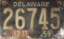 Nummernschilder / Kfz-Kennzeichen USA 1947 1940er Delaware DE