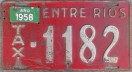 Nummernschilder / Kfz-Kennzeichen Argentinien 1956 1950er Entre Rios Taxi