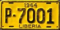 Nummernschilder / Kfz-Kennzeichen Liberia, Republik 1964 1960er