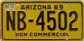 Nummernschilder / Kfz-Kennzeichen USA 1969 1960er Arizona AZ