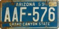 Nummernschilder / Kfz-Kennzeichen USA 1959 1950er Arizona AZ