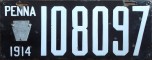 Nummernschilder / Kfz-Kennzeichen USA 1914 1910er Pennsylvania PA