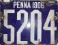 Nummernschilder / Kfz-Kennzeichen USA 1906 1900er Pennsylvania PA