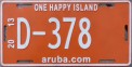 Nummernschilder / Kfz-Kennzeichen Aruba 2013 2010er Aruba