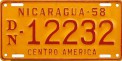 Nummernschilder / Kfz-Kennzeichen Nicaragua 1958 1950er