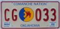 Nummernschilder / Kfz-Kennzeichen USA 1995 1990er Oklahoma OK tribe