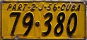 Nummernschilder / Kfz-Kennzeichen Kuba 1956 1950er