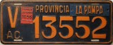 Nummernschilder / Kfz-Kennzeichen Argentinien 1956 1950er La Pampa
