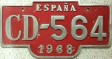 Nummernschilder / Kfz-Kennzeichen Spanien 1968 1960er CD