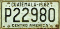 Nummernschilder / Kfz-Kennzeichen Guatemala 1962 1960er