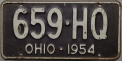 Nummernschilder / Kfz-Kennzeichen USA 1954 1950er Ohio OH