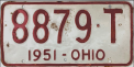 Nummernschilder / Kfz-Kennzeichen USA 1951 1950er Ohio OH