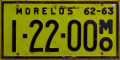 Nummernschilder / Kfz-Kennzeichen Mexiko 1962 1960er Morleos
