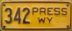 Nummernschilder / Kfz-Kennzeichen USA 1983 1980er Wyoming WY