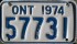 Nummernschilder / Kfz-Kennzeichen Kanada 1974 1970er Ontario