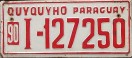 Nummernschilder / Kfz-Kennzeichen Paraguay 1990 1990er Quyquyho